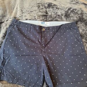 Old Navy Navy Shorts with White Polka Dots